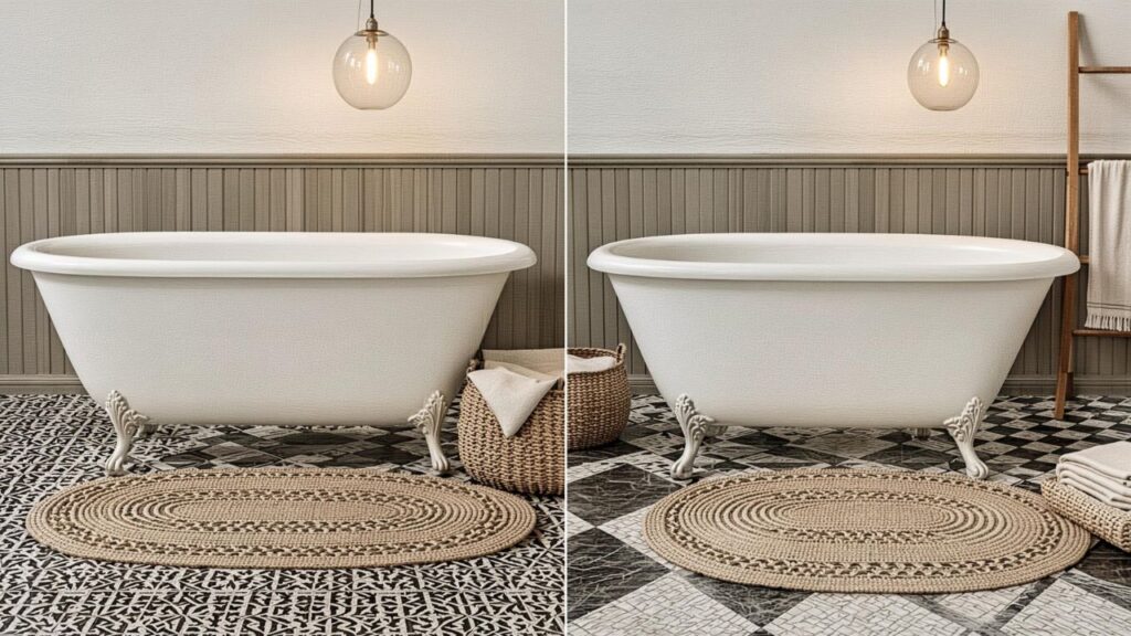Farmhouse bathroom floor tile ideas for Timeless Bathrooms
